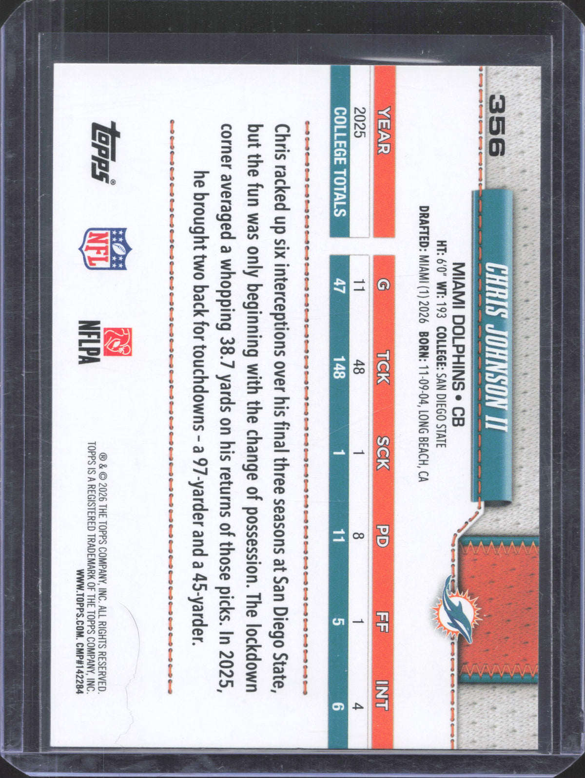 2026 Topps Flagship Chris Johnson II #356