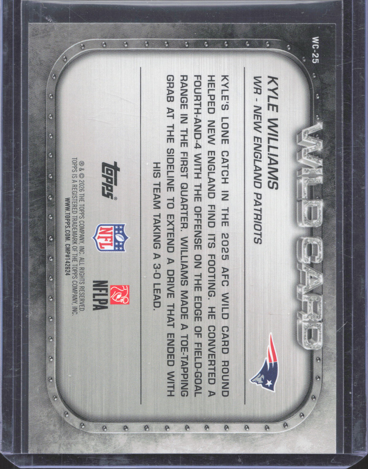 2026 Topps Flagship Kyle Williams #WC-25 Wild Card Moments