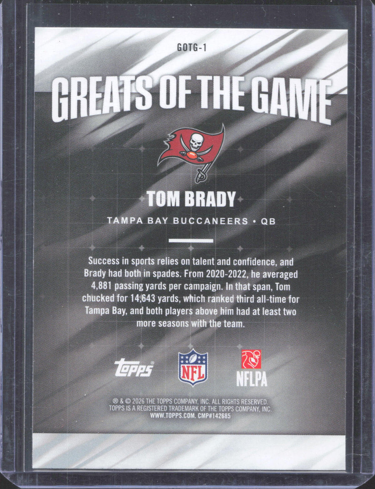 Topps 2026 Topps Flagship Tom Brady #GOTG-1 Greats Of The Game