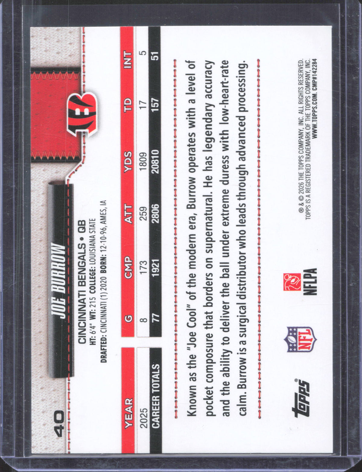 2026 Topps Flagship Joe Burrow #40