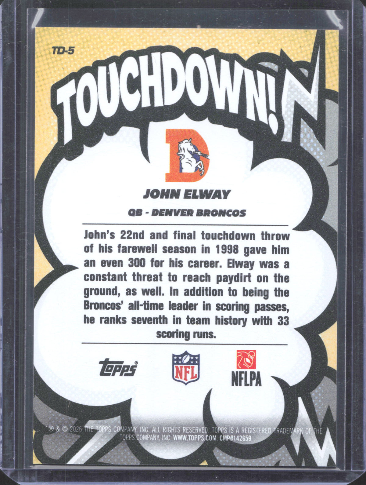 Topps 2026 Topps Flagship John Elway #TD-5 Touchdown