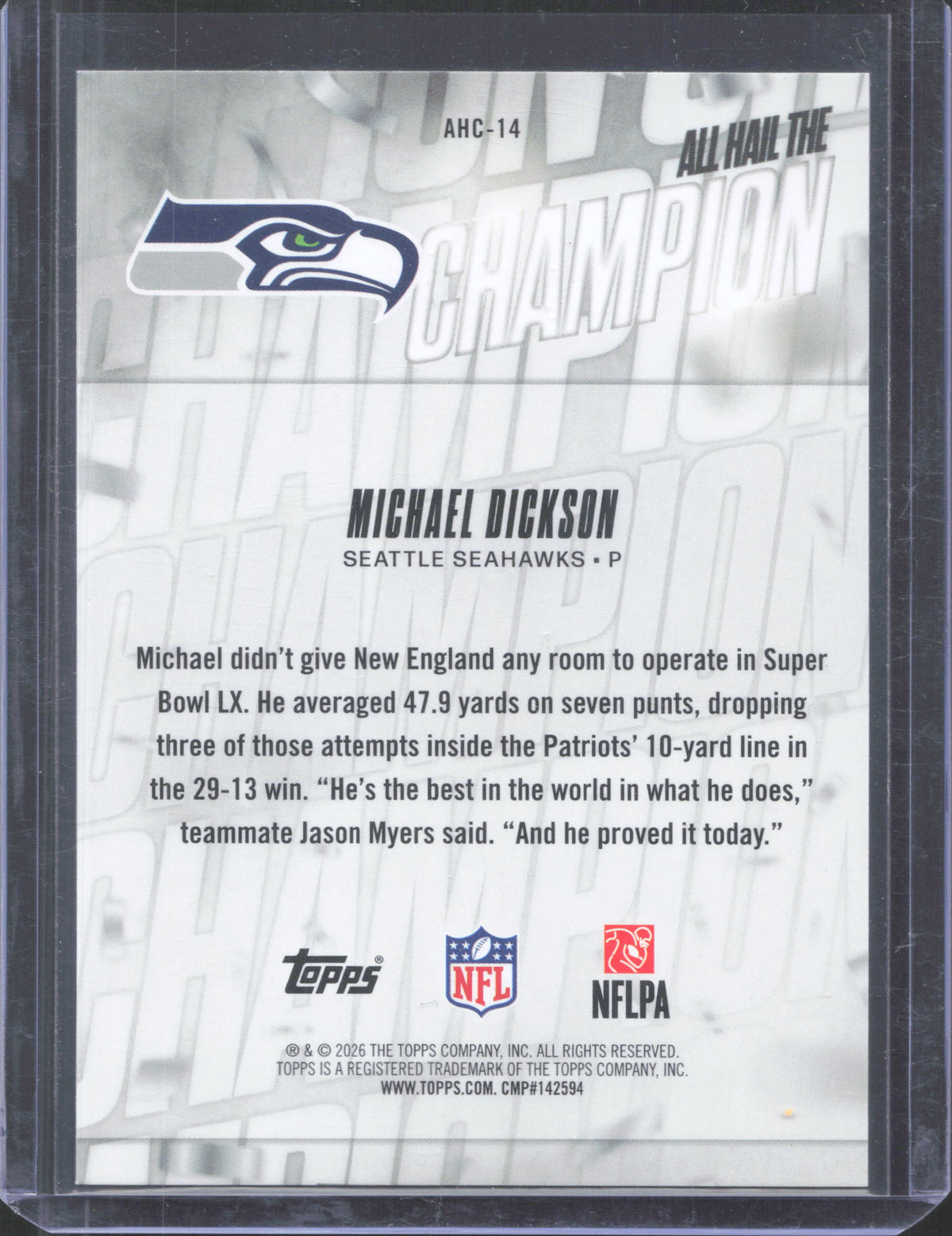 2026 Topps Flagship Rashid Shaheed #AHC-19 All Hail The Champ