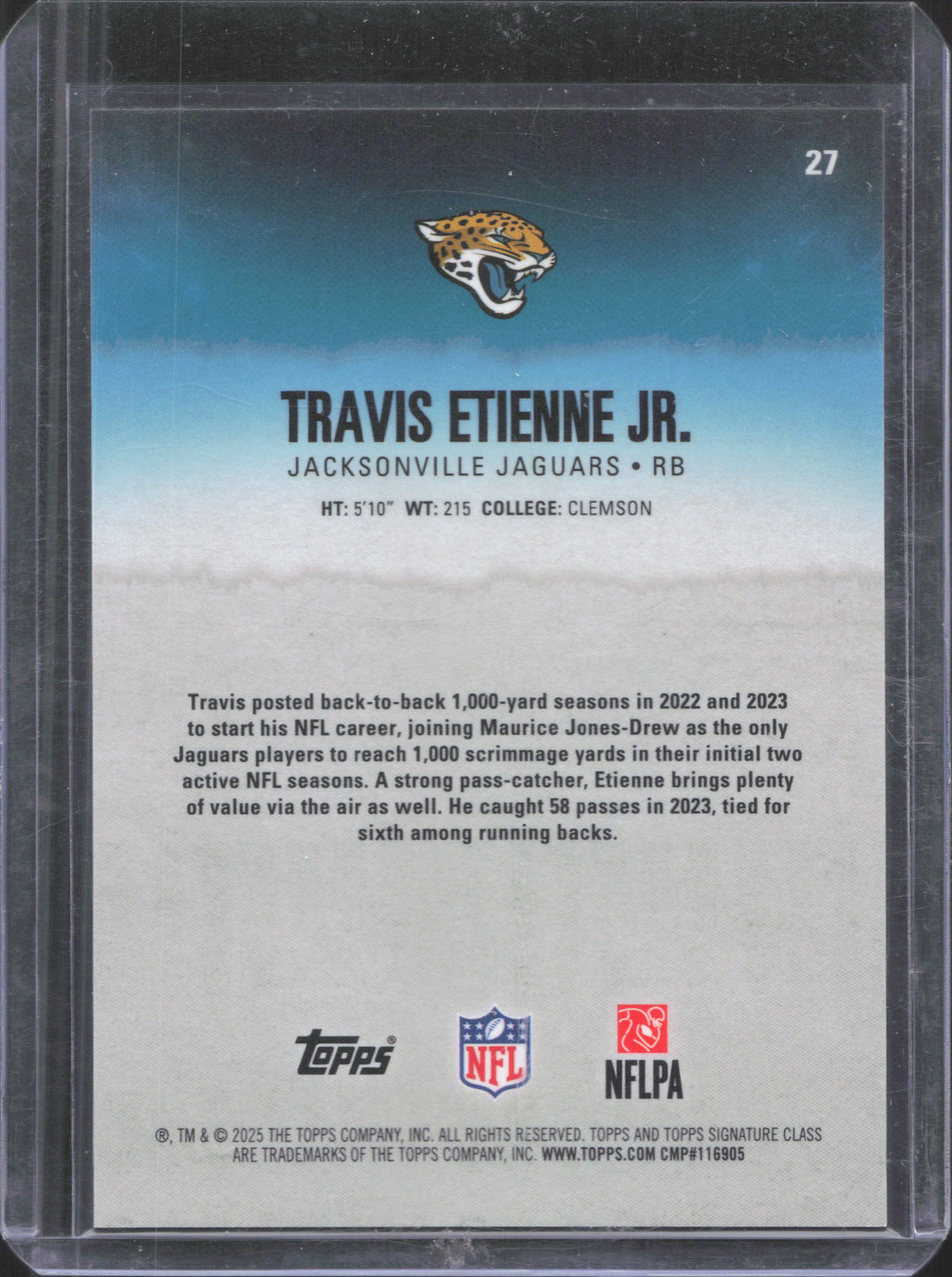 2025 Topps Signature Class Travis Etienne Jr. #27 /35