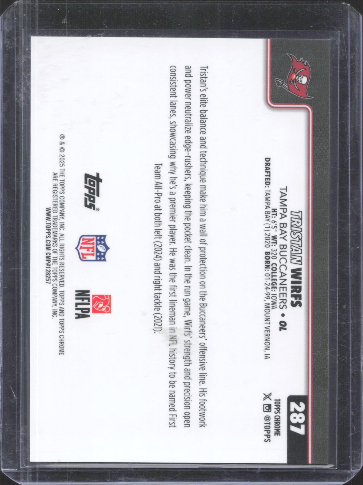 Topps 2025 Topps Chrome Tristan Wirfs #287 Refractor
