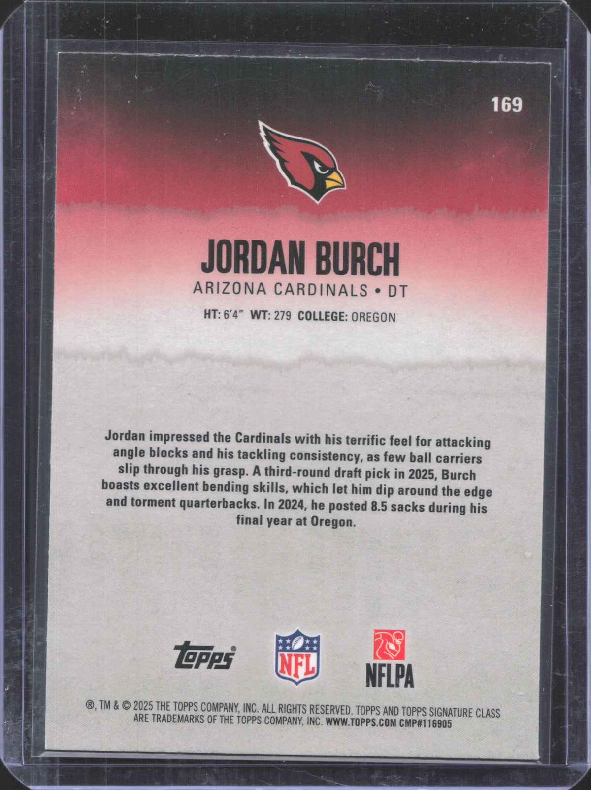 2025 Topps Signature Class Jordan Burch #169 /275