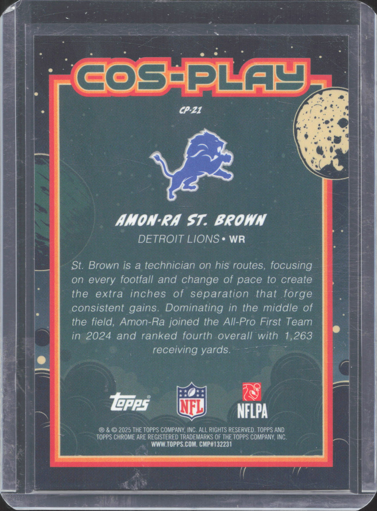 2025 Topps Chrome Cosmic Amon-Ra St. Brown #CP-21 Cos-Play
