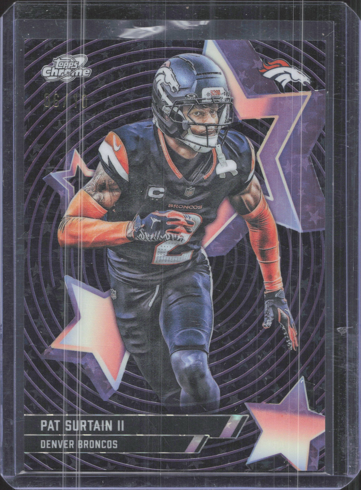 SF-18 Pat Surtain II  2025 Cosmic Chrome Star Refractor Black /10