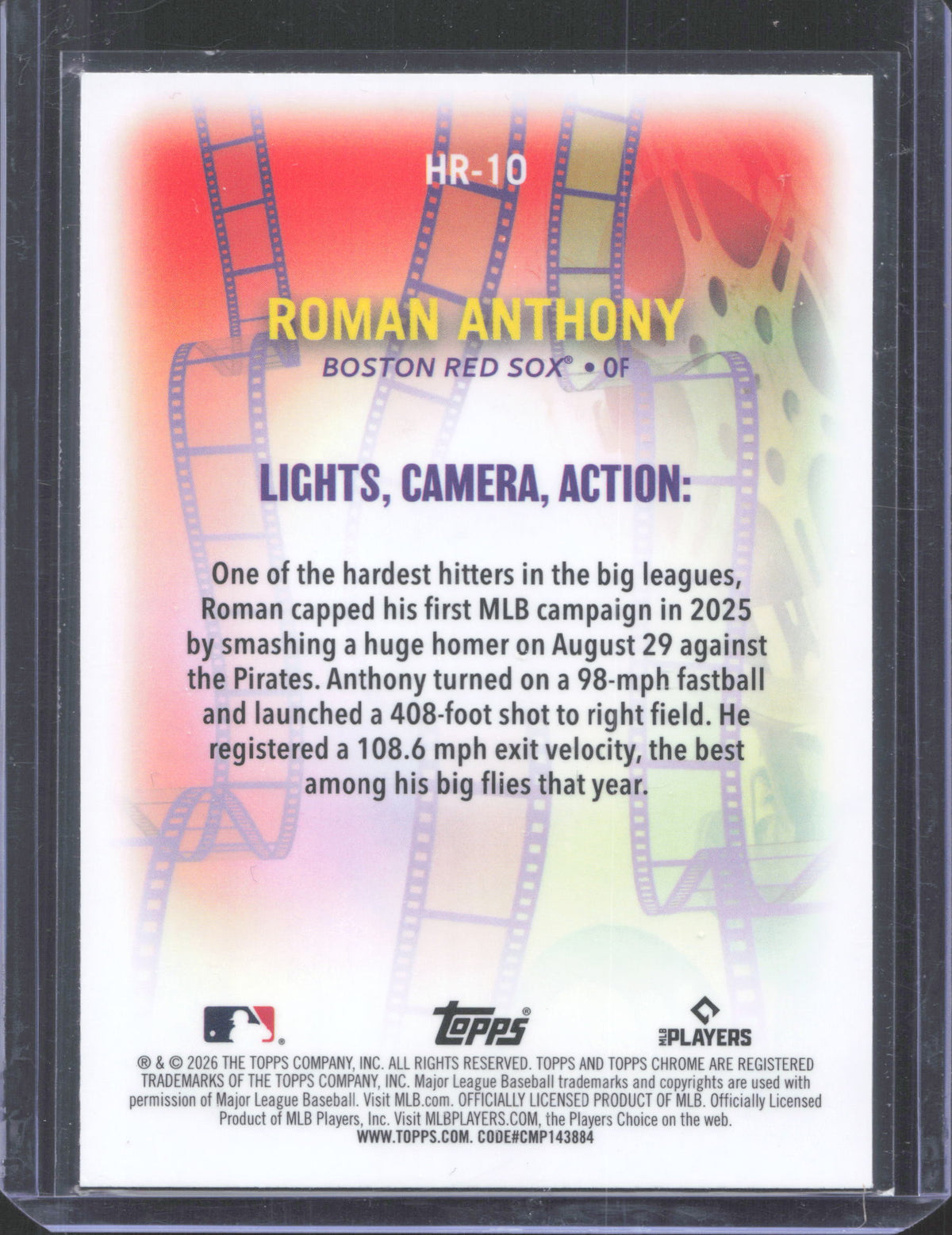 2026 Topps Roman Anthony #HR-10 Flagship Collection Chrome Highlight Reels