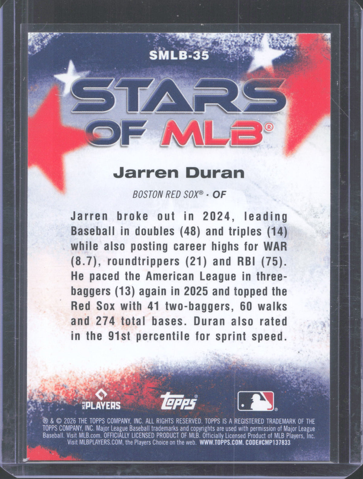 2026 Topps Jarren Duran #SMLB-35 Stars of MLB