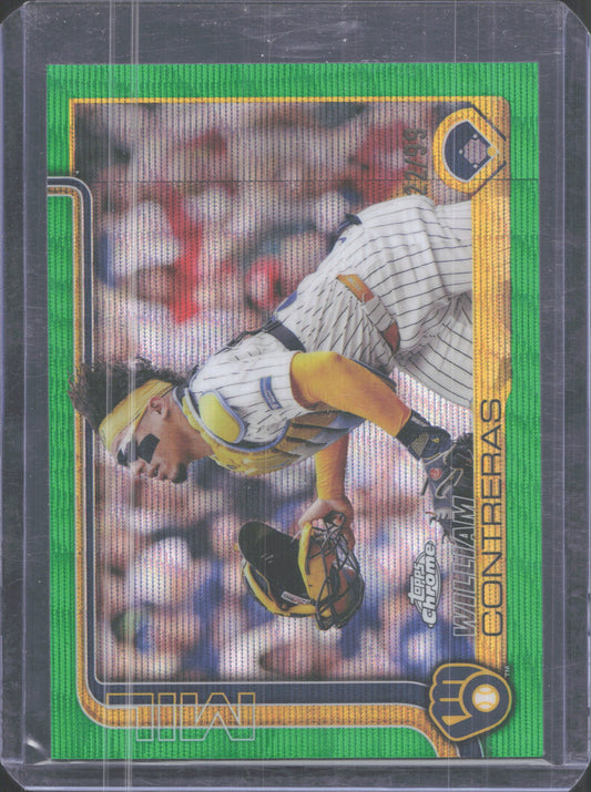 2025 Topps William Contreras #433 Green Rainbow Foil /99