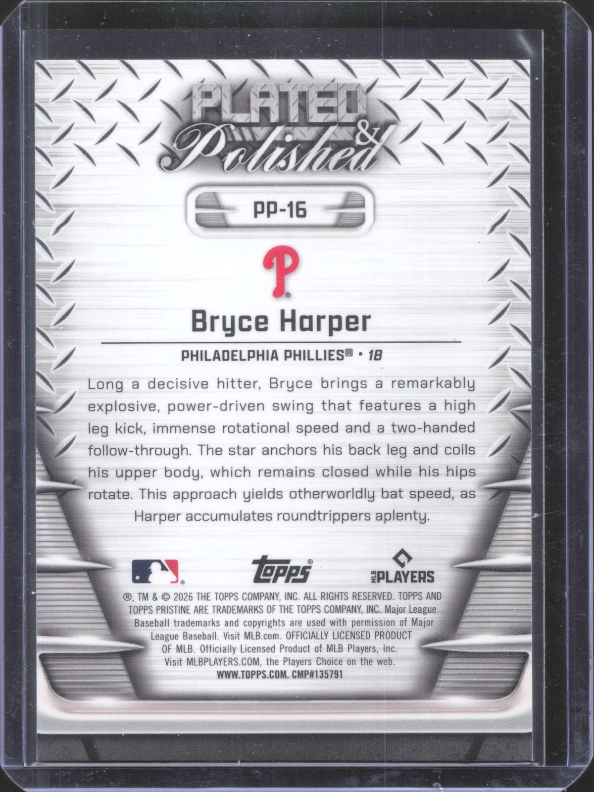 2026 Topps Pristine Bryce Harper #PP-16 Plated And Polished