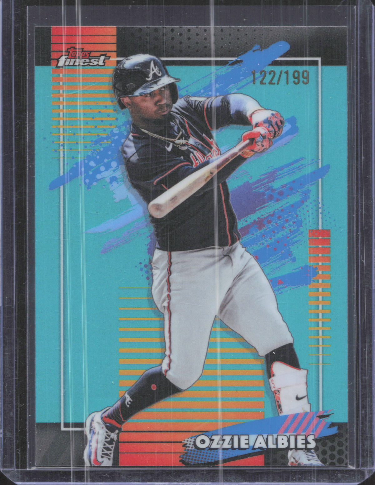 2026 Finest Ozzie Albies #128 Aqua Refractors