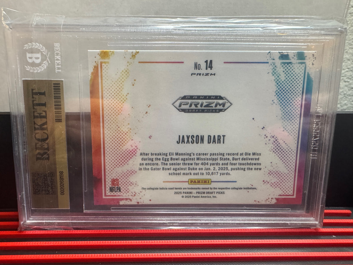 2025 Panini Prizm Draft Picks Jaxson Dart #14 Black Color Blast 9.5 Gem Mint