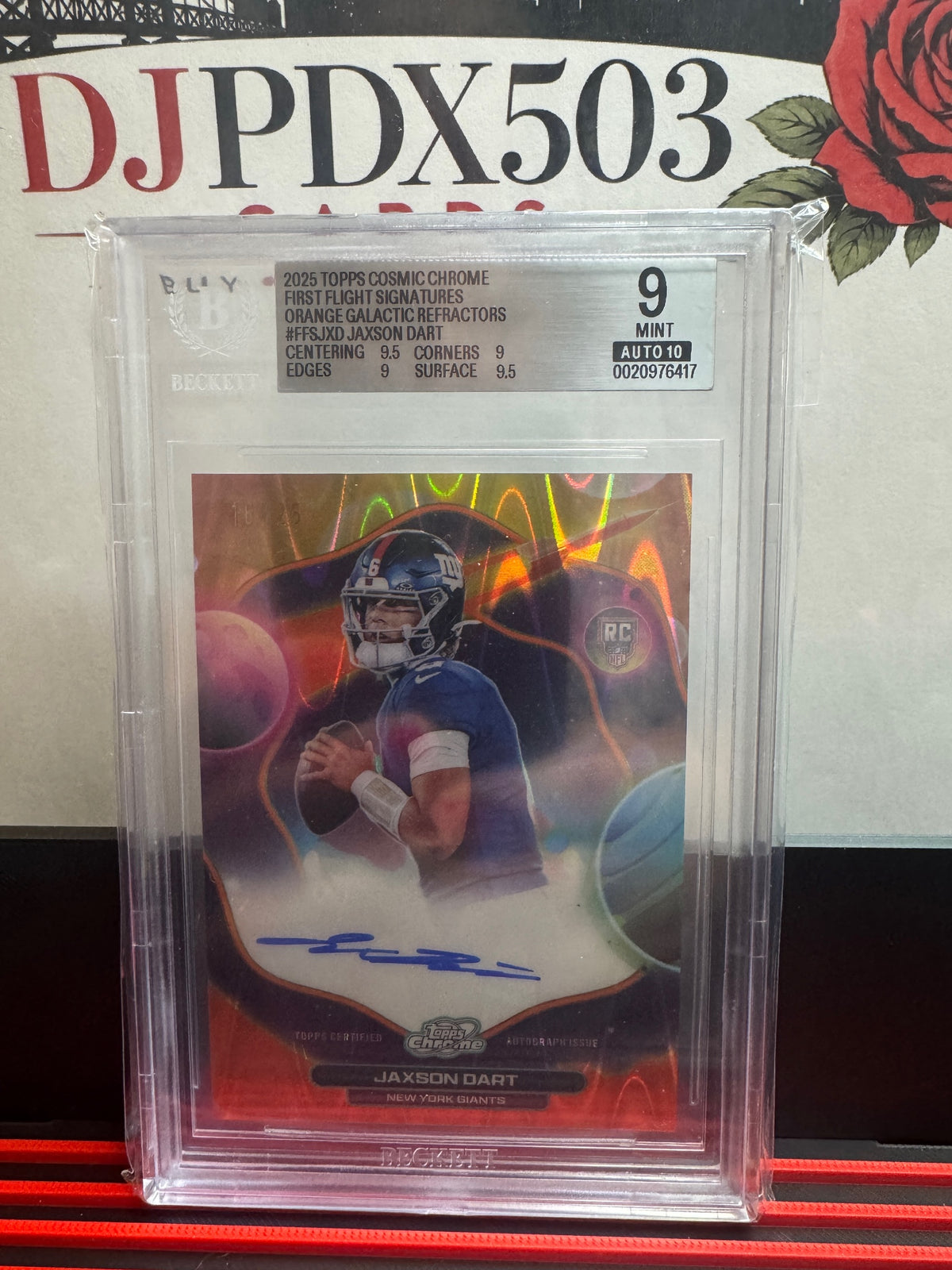 2025 Topps Chrome Cosmic First Flight Auto Jaxson Dart #FFS-JXD BGS MINT 9