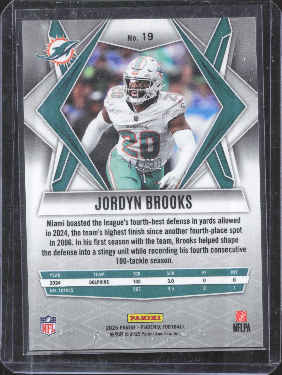 2025 Panini Phoenix Jordyn Brooks #19 Teal Mojo 44/50