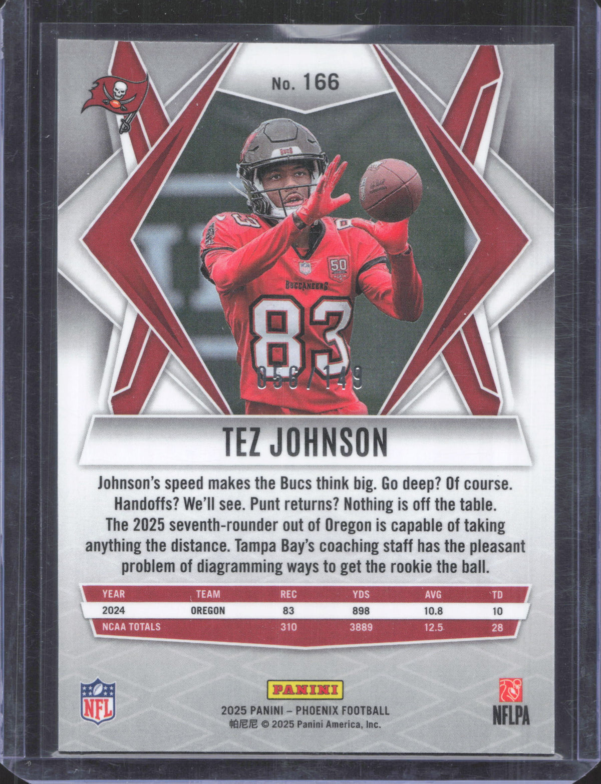2025 Panini Phoenix Tez Johnson #166 Silver Phoenix 56/149