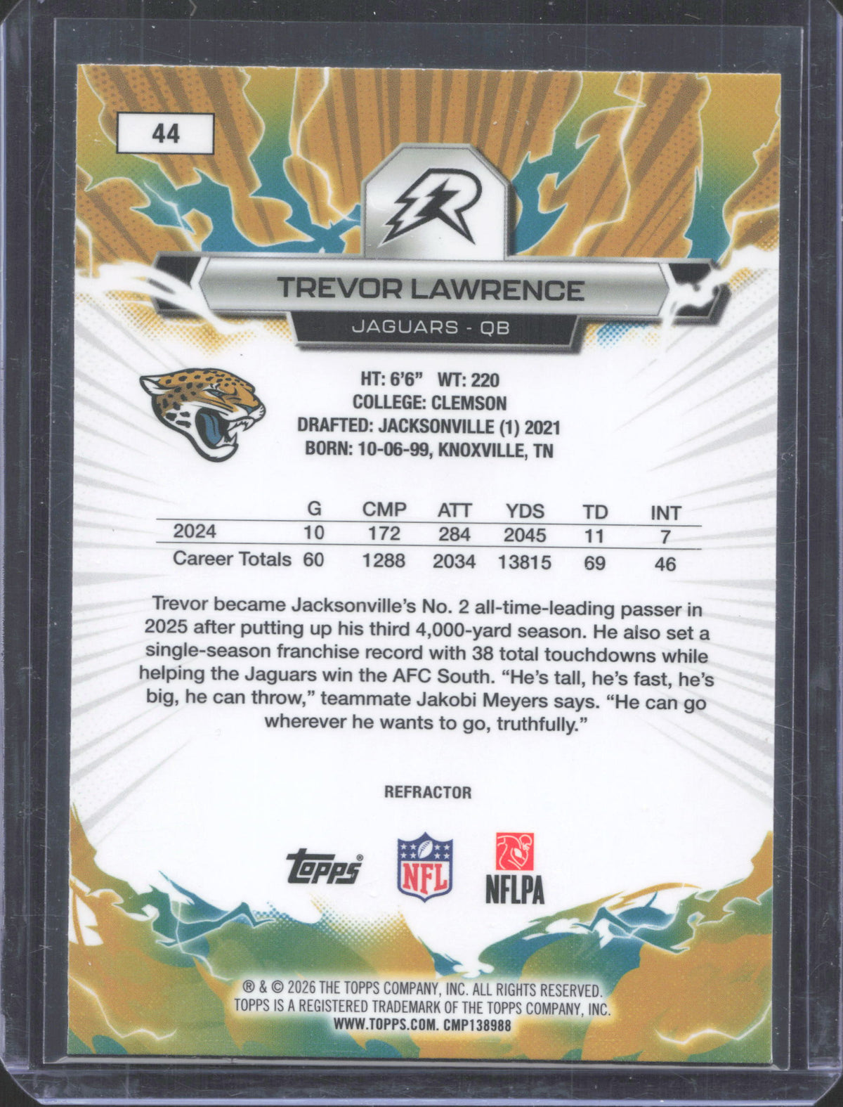 2025 Topps Resurgence Trevor Lawrence #44 Refractor