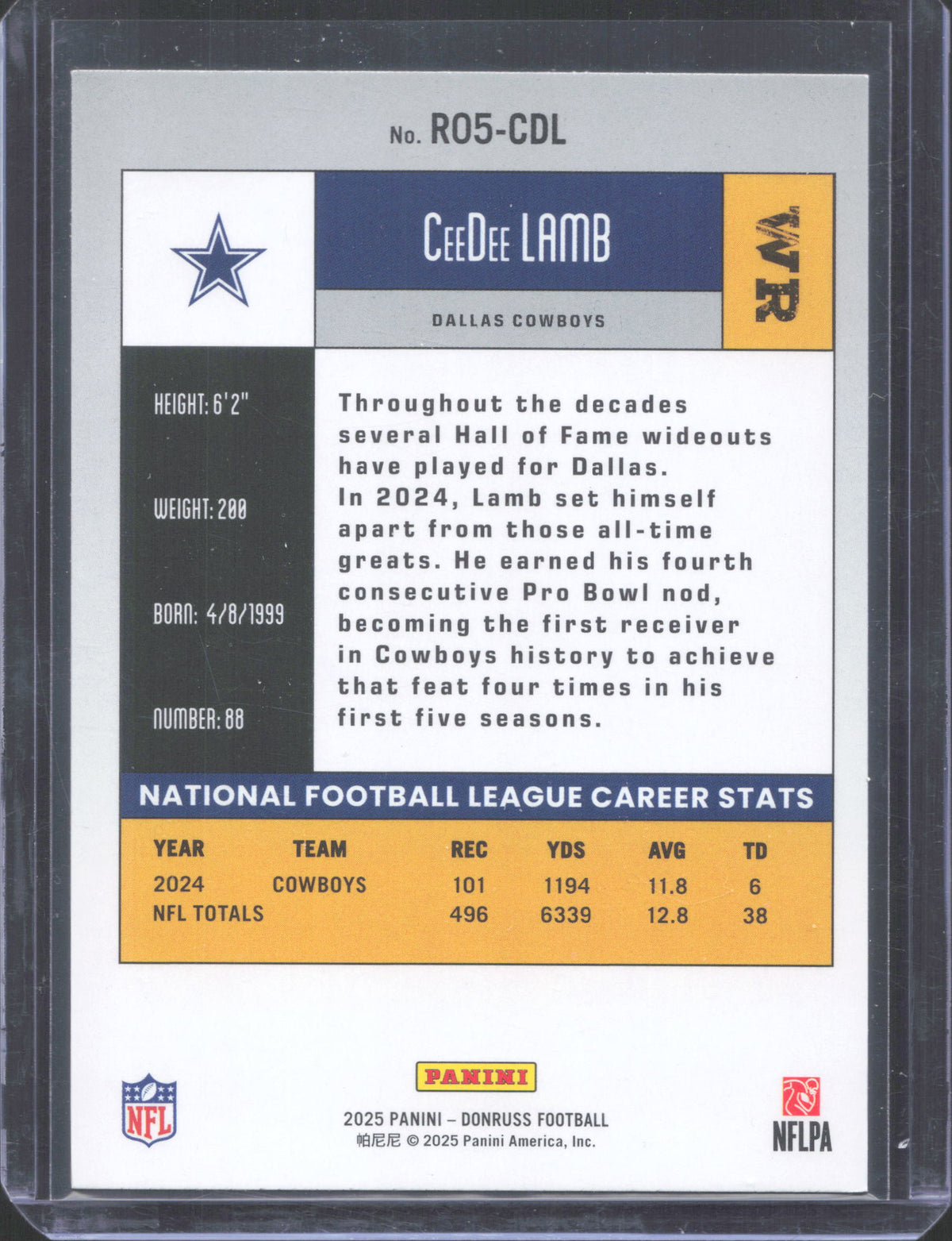 2025 Donruss CeeDee Lamb #R05-CDL Retro 2005