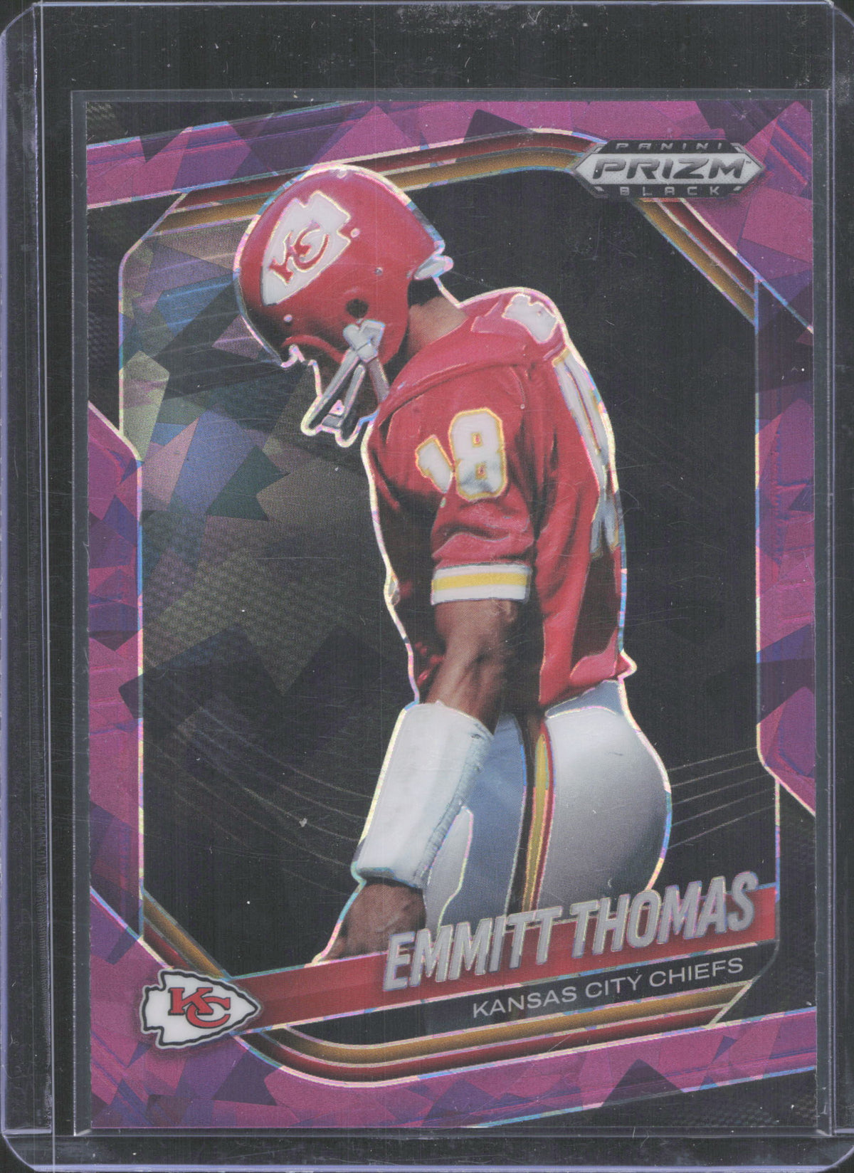 2025 Panini Prizm Black Emmitt Thomas #74 Prizms Purple Ice 101/149