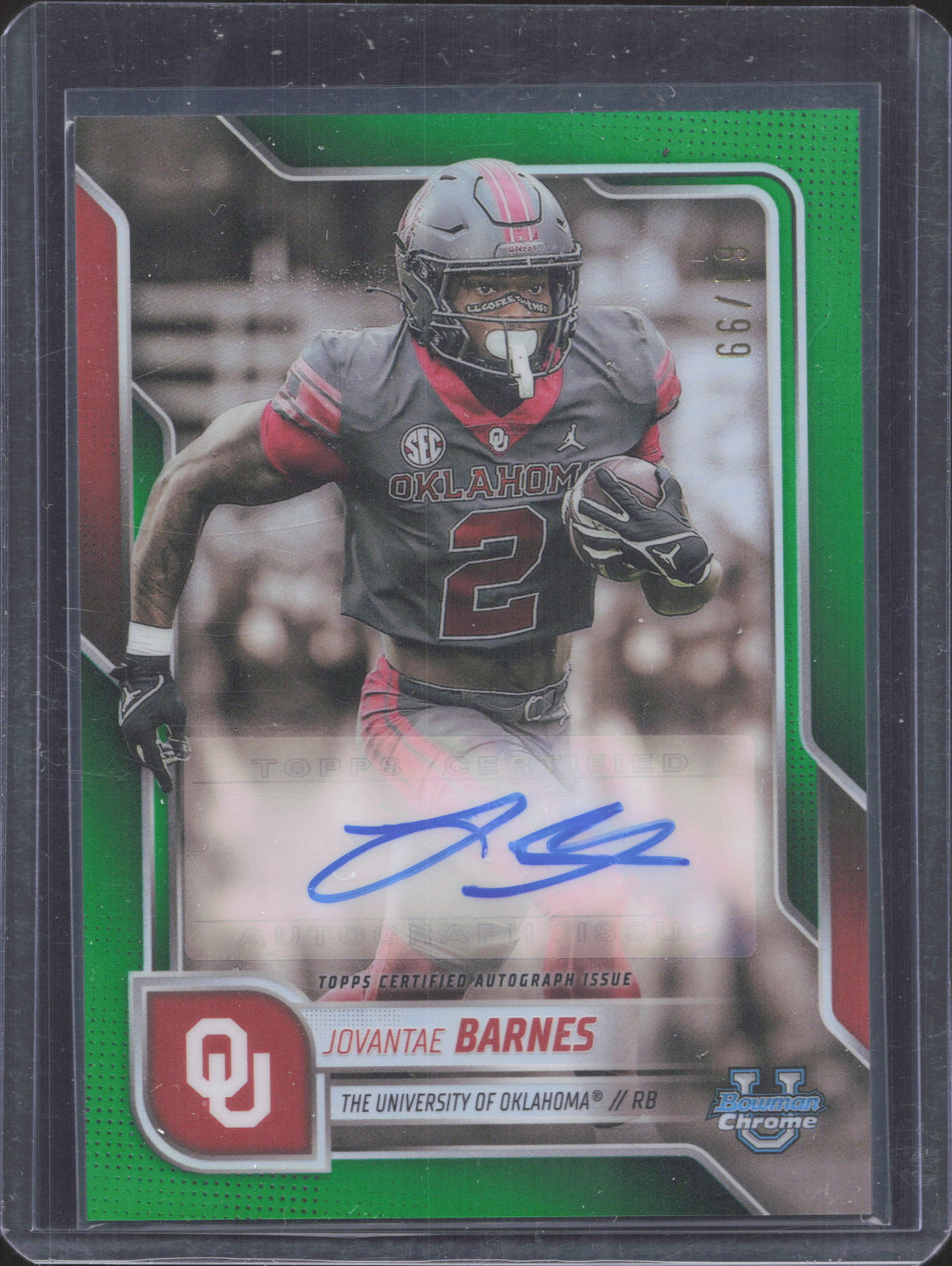 2025 Bowman University Chrome Jovantae Barnes #200 61/99 Auto