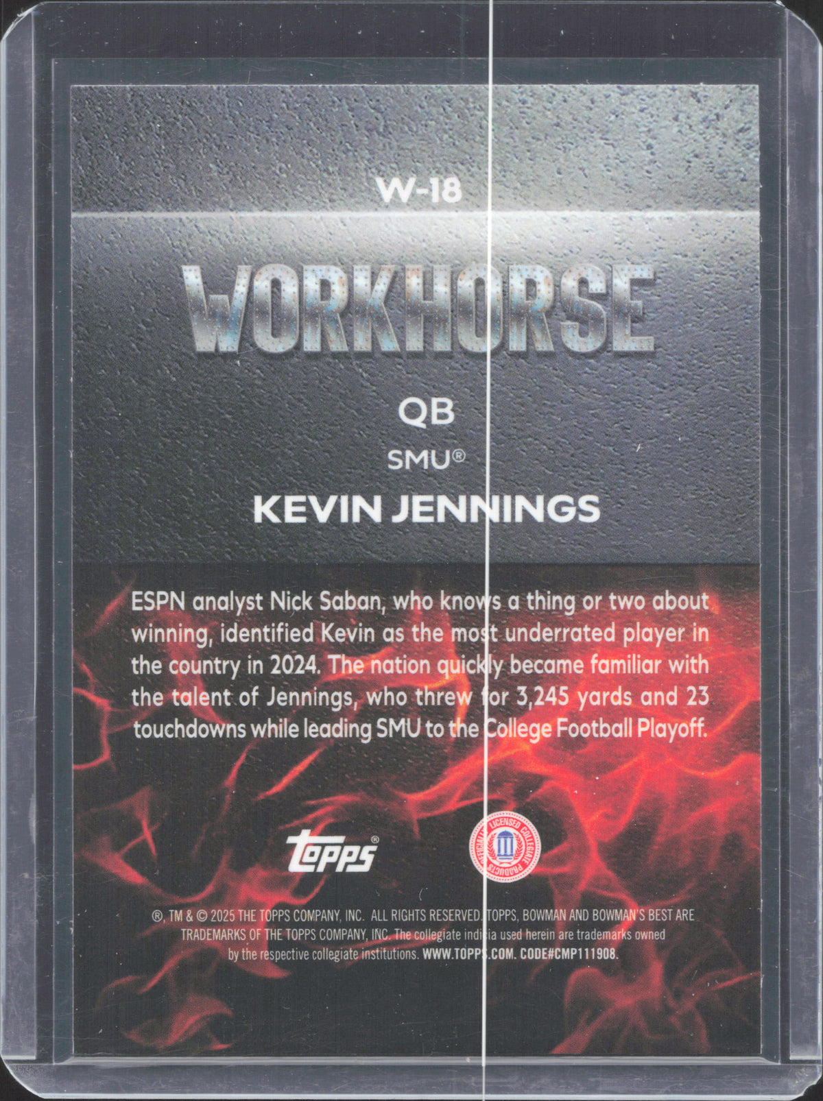 2025 Bowman University Best Kevin Jennings #W-18