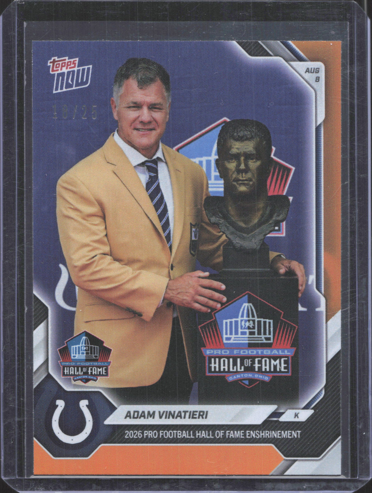 2026 Topps Now Offseason Adam Vinatieri #OS3 Orange Foil 18/25