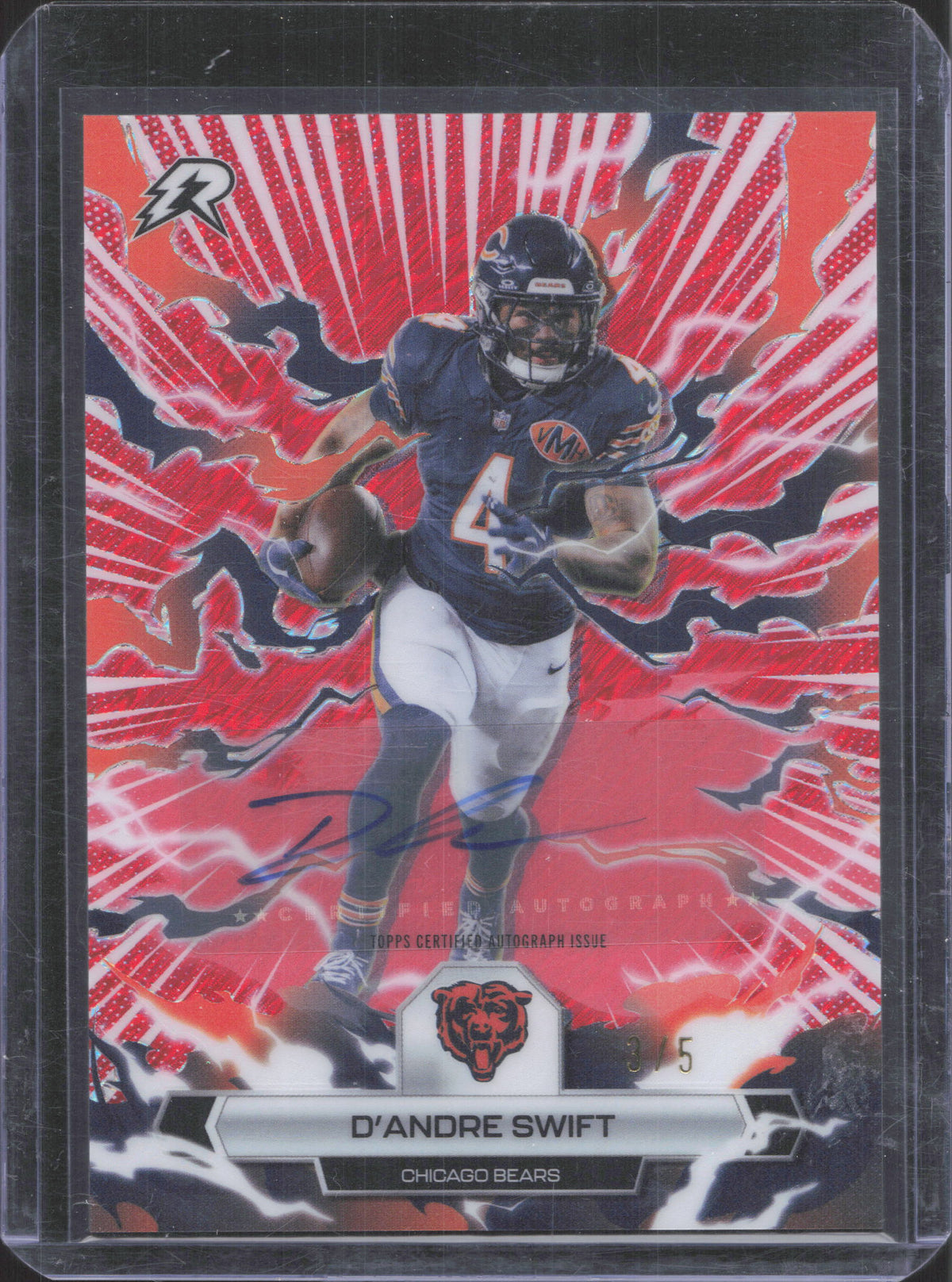 2025 Topps Resurgence D’Andre Swift #17 Magenta Surge Refractor Auto 3/5