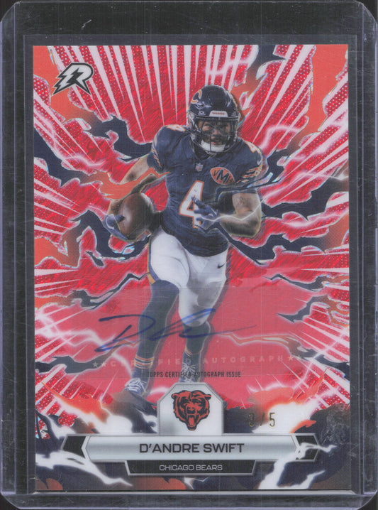 2025 Topps Resurgence D’Andre Swift #17 Magenta Surge Refractor Auto 3/5