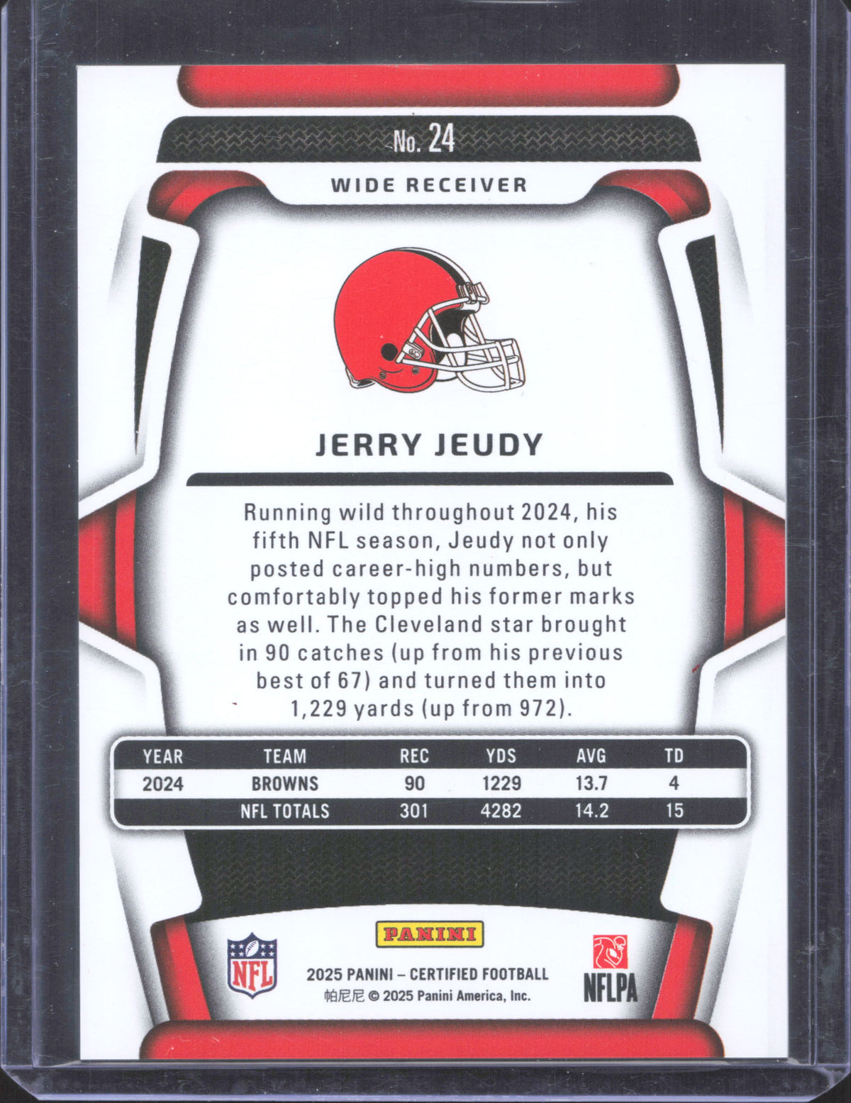 Panini 2025 Panini Certified Jerry Jeudy #24 Mirror Purple 75/150