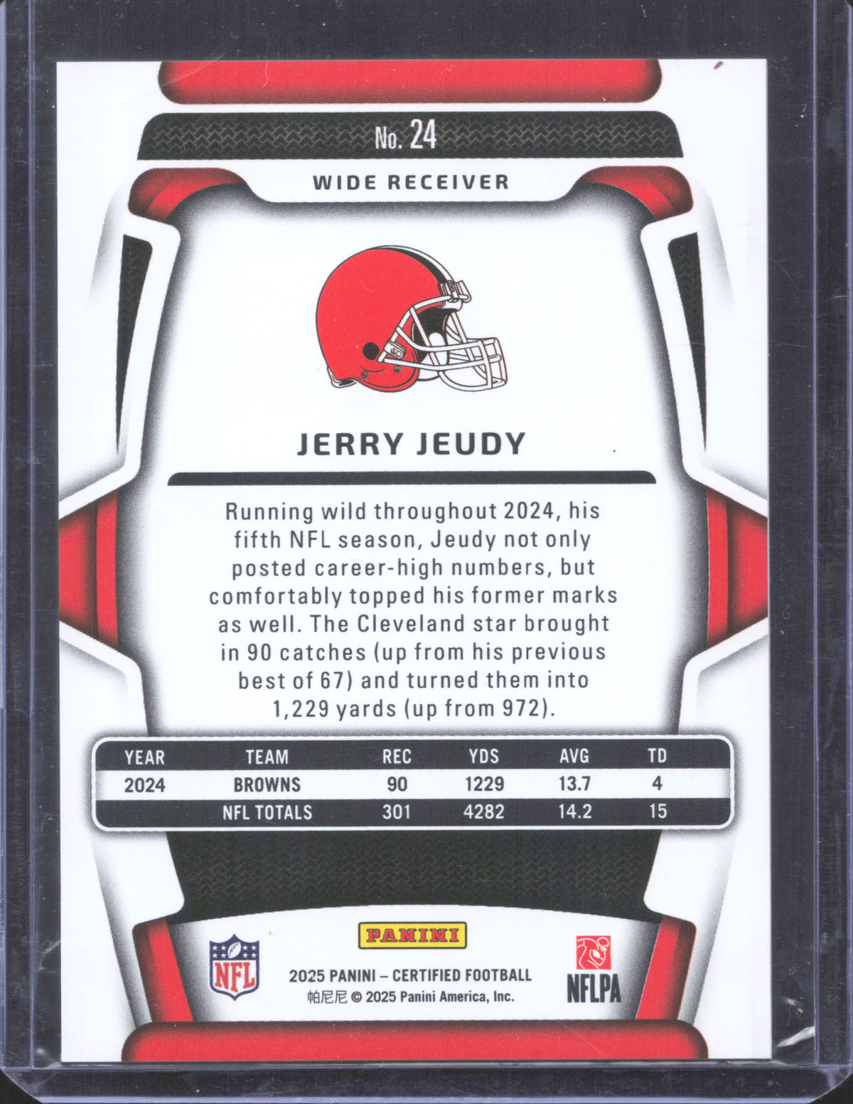 Panini 2025 Panini Certified Jerry Jeudy #24 Mirror Orange 97/150