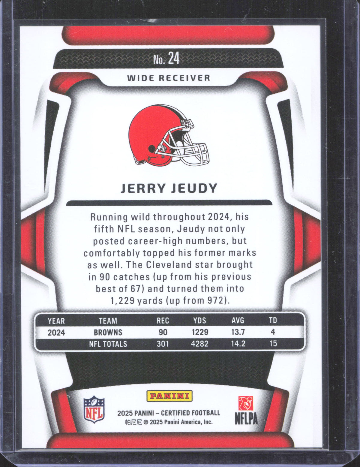 Panini 2025 Panini Certified Jerry Jeudy #24 Mirror Purple 005/299