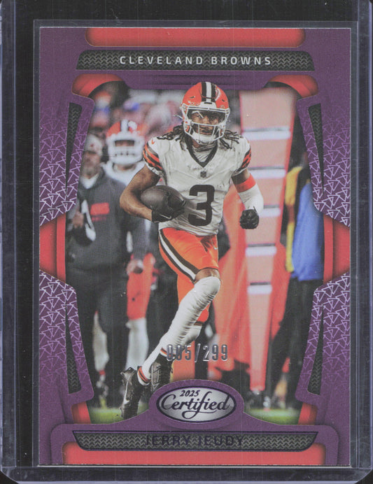 Panini 2025 Panini Certified Jerry Jeudy #24 Mirror Purple 005/299