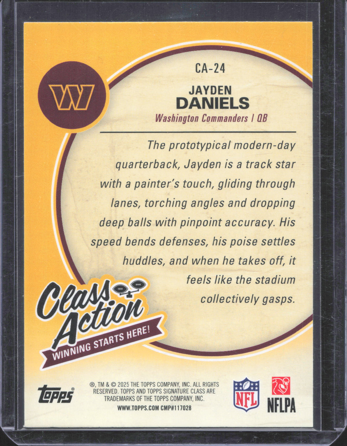 2025 Topps Signature Class Jayden Daniels #CA-24 Class Action