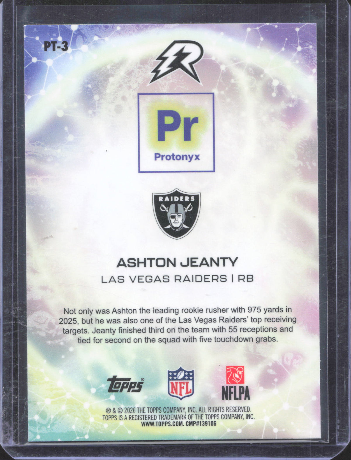 2025 Topps Resurgence Ashton Jeanty #PT-3 Protonyx