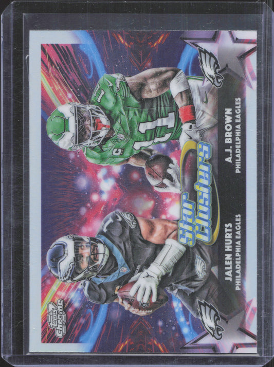 2025 Topps Chrome Cosmic A.J. Brown / Jalen Hurts #SC-15 Star Clusters