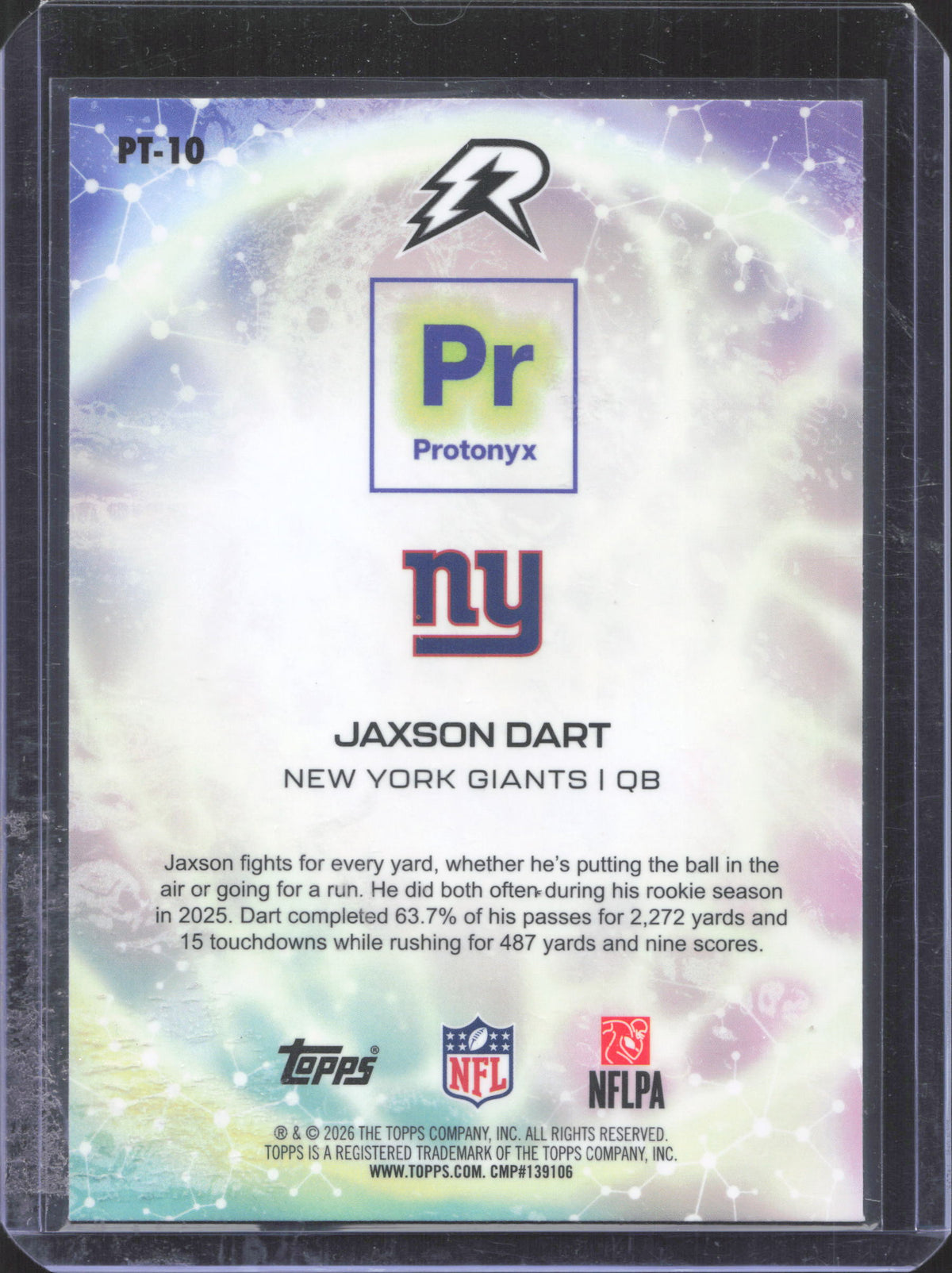 2025 Topps Resurgence Jaxson Dart #PT-10 Protonyx