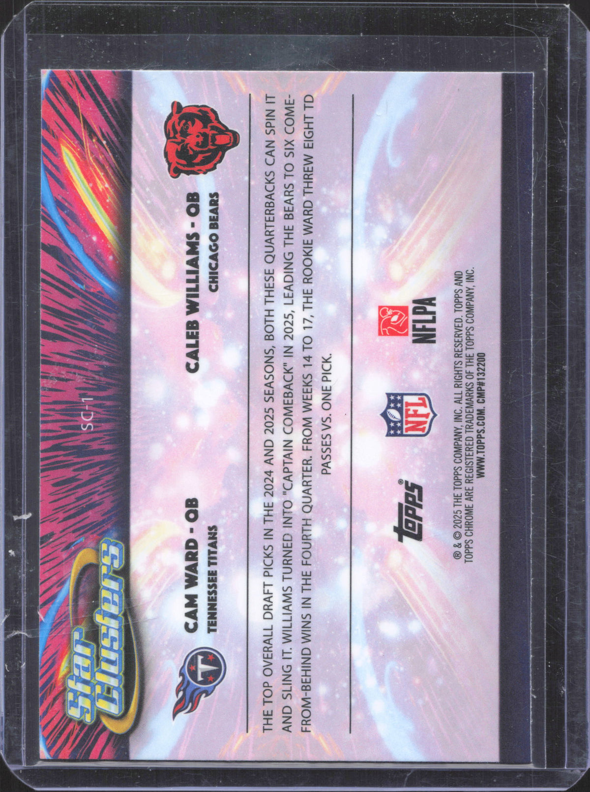 2025 Topps Chrome Cosmic Cam Ward / Caleb Williams #SC-1 Star Clusters