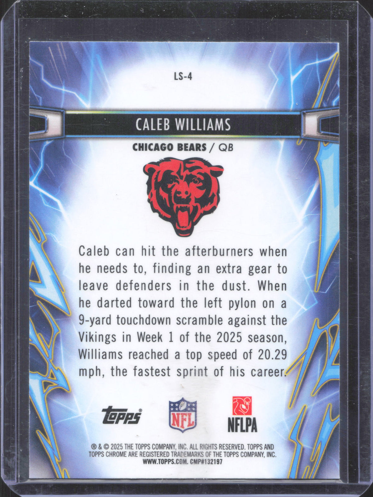 2025 Topps Chrome Cosmic Caleb Williams #LS-4 Light Speed