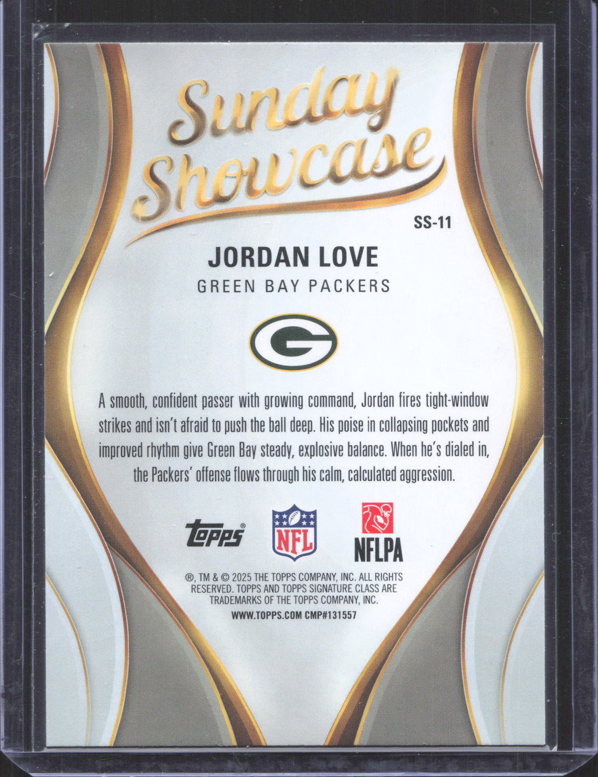 2025 Topps Signature Class Jordan Love #SS-11 Sunday Showcase