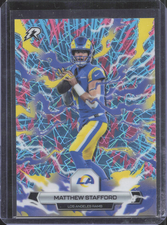 2025 Topps Resurgence Matthew Stafford #57 Sky Blue & Pink Shock Refractor