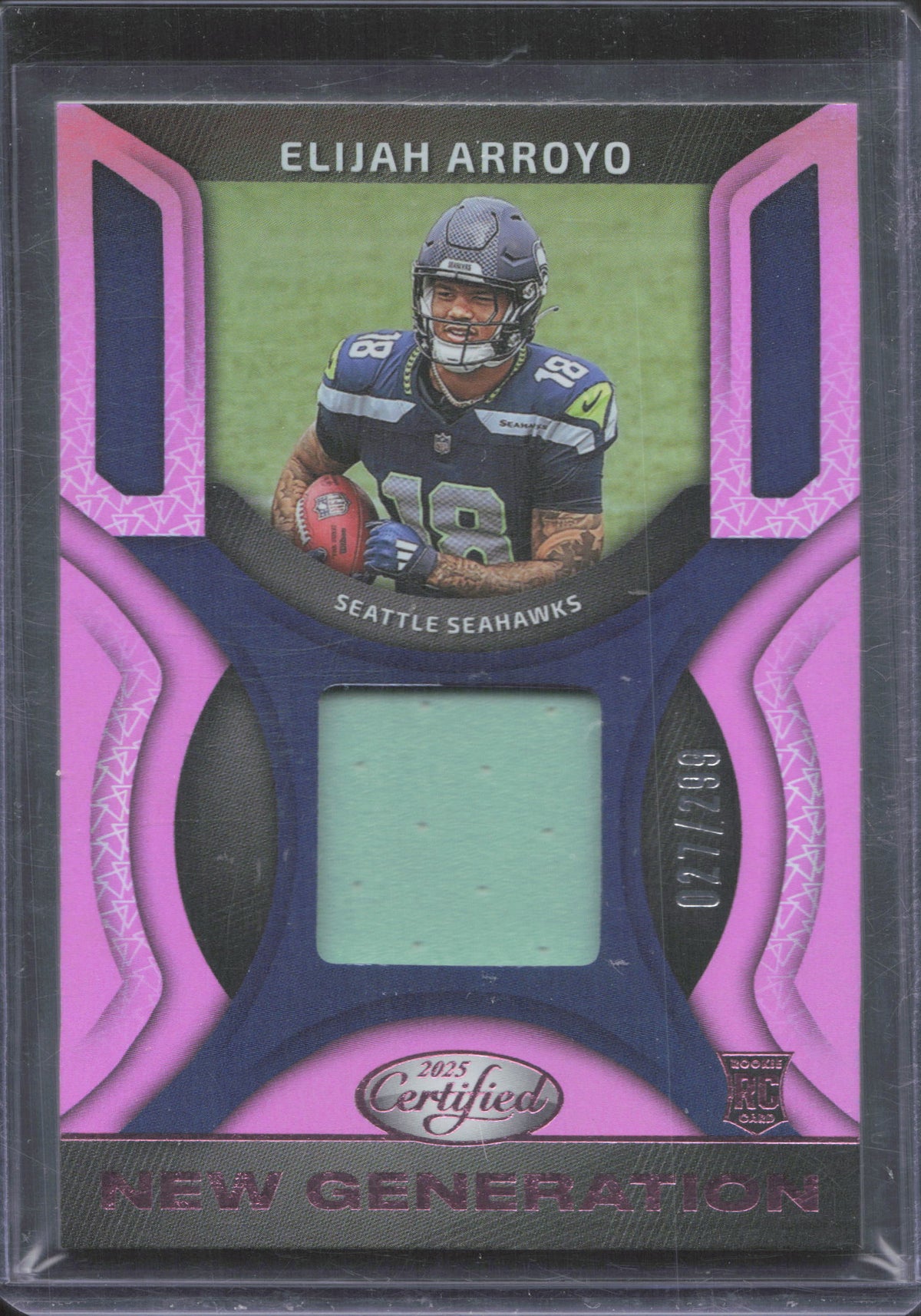 2025 Panini Certified Elijah Arroyo #NGJ-EAO Jersey Mirror Pink 299