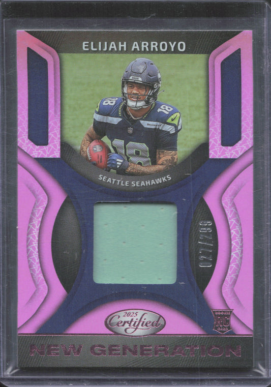 2025 Panini Certified Elijah Arroyo #NGJ-EAO Jersey Mirror Pink 299