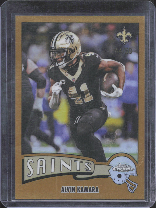 2025 Topps Chrome Alvin Kamara #1975-24 1975 Topps Gold Refractor 44/50