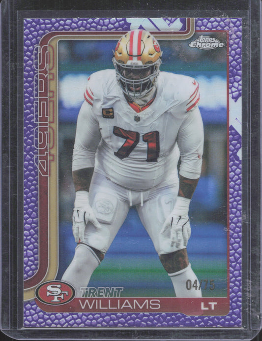 2025 Topps Chrome Trent Williams #265 Purple Wave Refractor 04/75