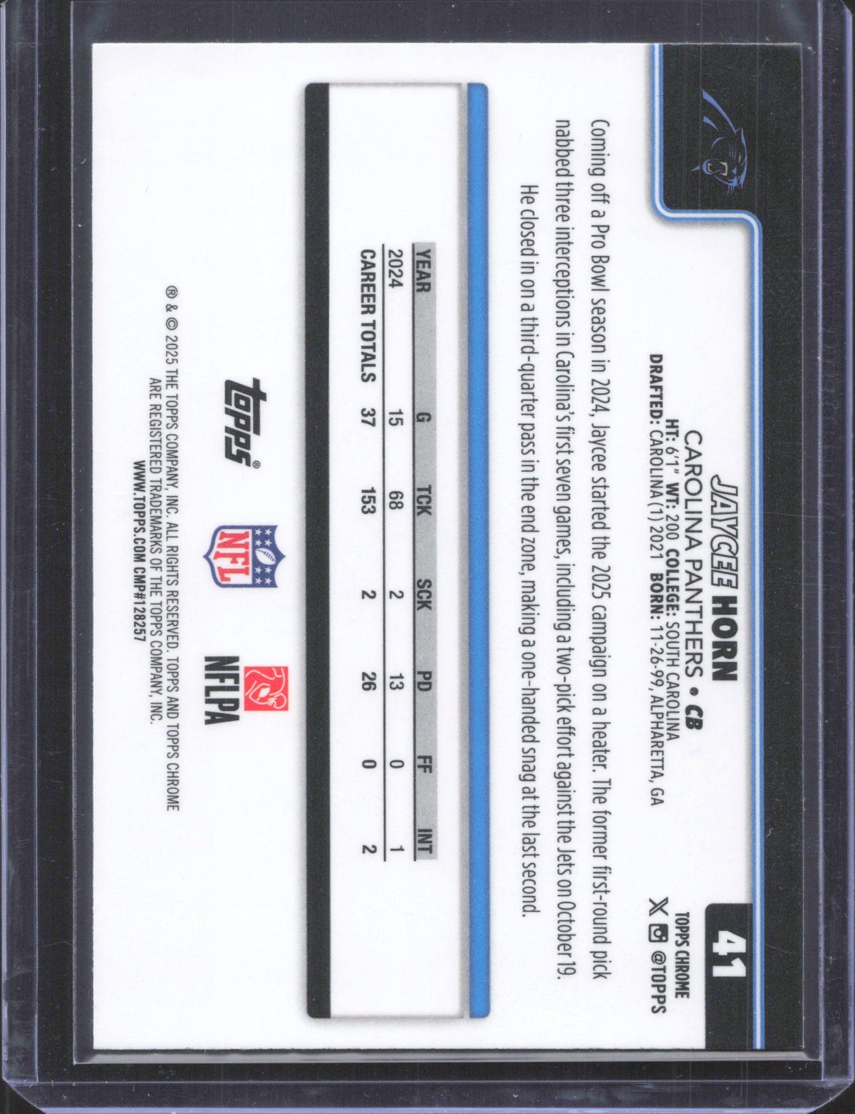 2025 Topps Chrome Jaycee Horn #41 X-Fractor