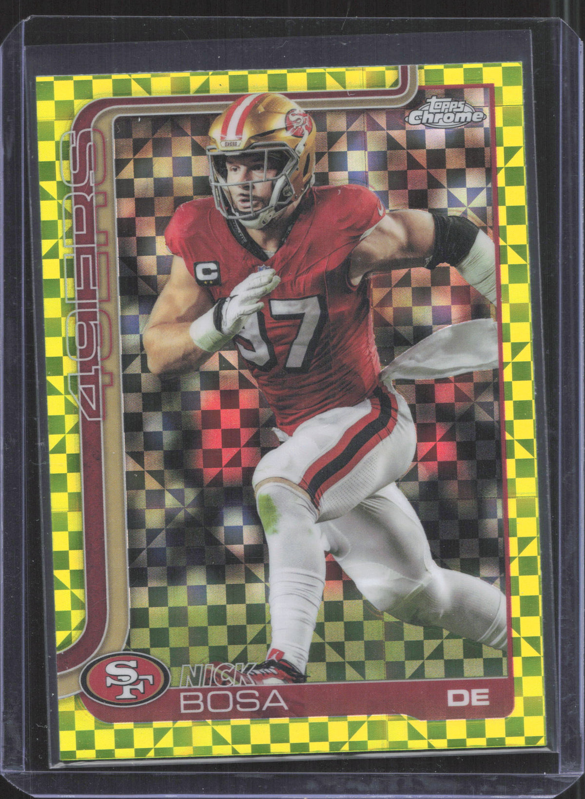 2025 Topps Chrome Nick Bosa #264 Lime Green X-Fractor