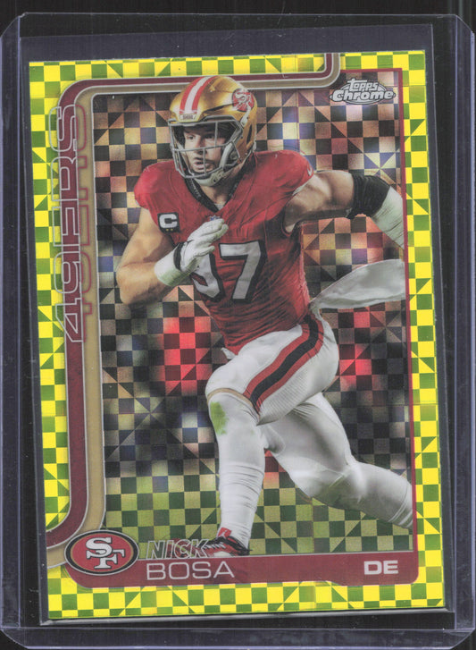 2025 Topps Chrome Nick Bosa #264 Lime Green X-Fractor