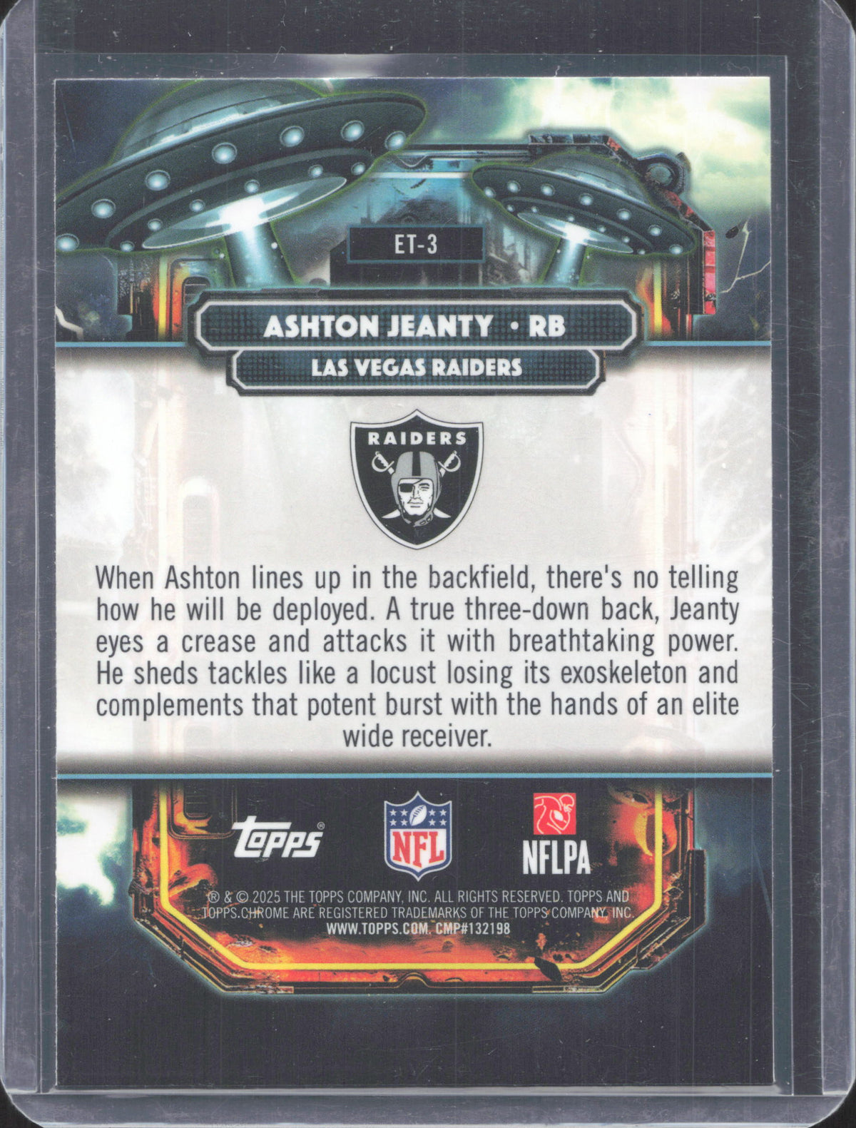 2025 Topps Chrome Cosmic Ashton Jeanty #ET-3 Extraterrestrial Talent