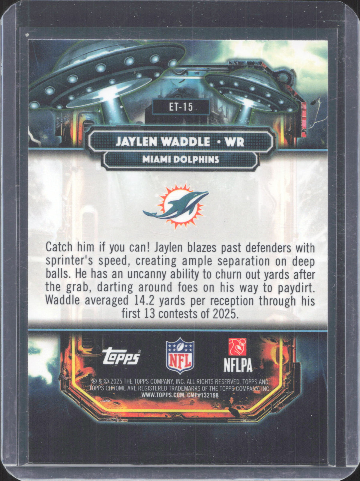 2025 Topps Chrome Cosmic Jaylen Waddle #ET-15 Extraterrestrial Talent