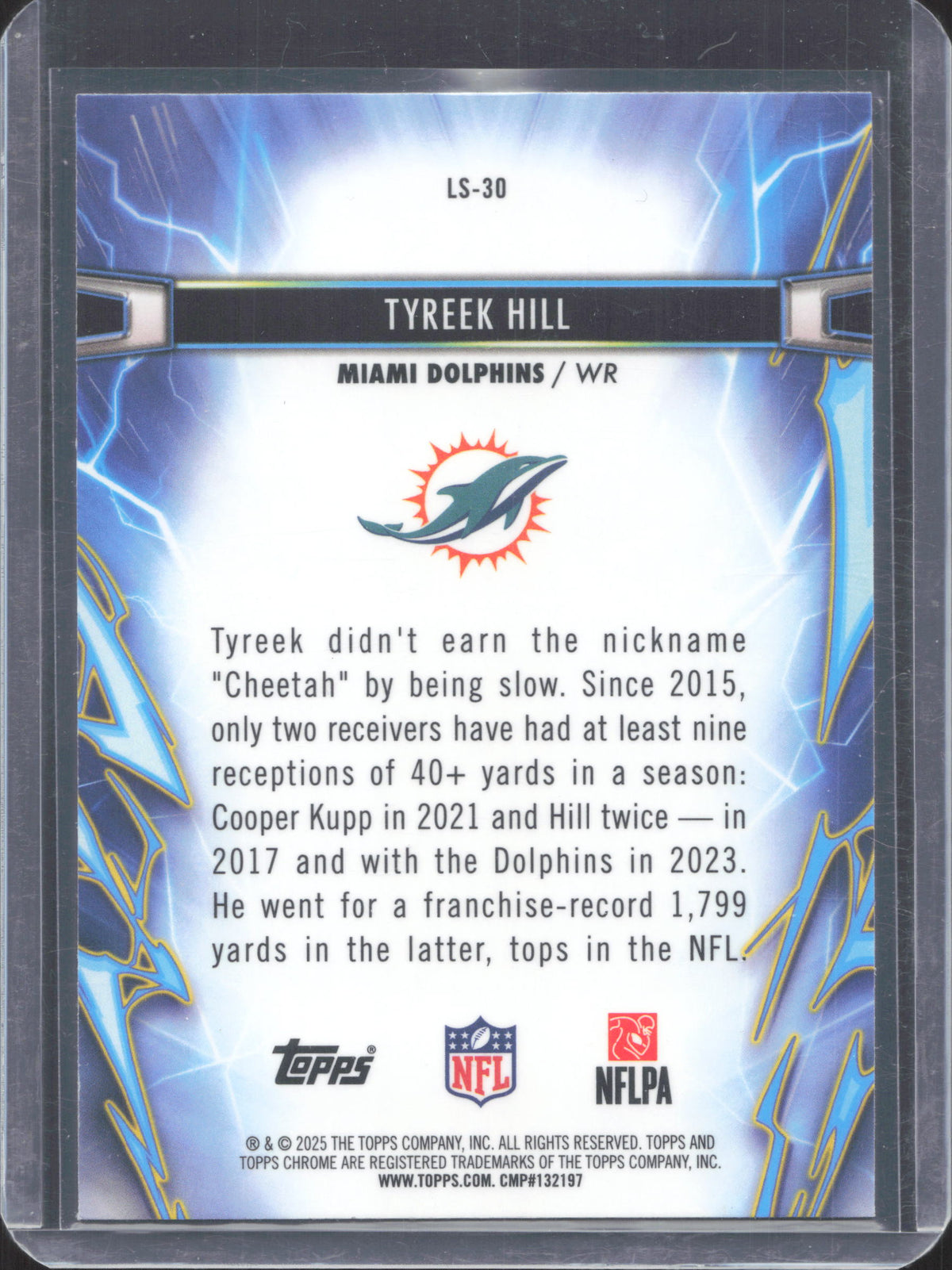 2025 Topps Chrome Cosmic Tyreek Hill #LS-30 Light Speed